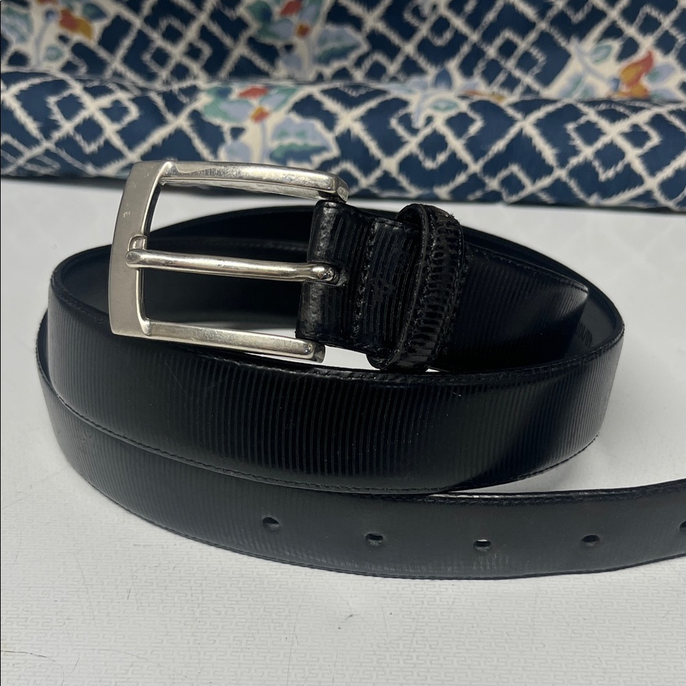 Men's Black Genuine Italian Leather Belt Made in Italy